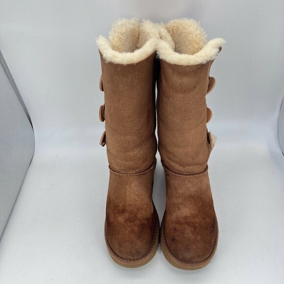 UGG Australia Bailey Button Women Size 7 Brown Mid Calf Winter Snow Boots 1873 - Picture 4 of 12